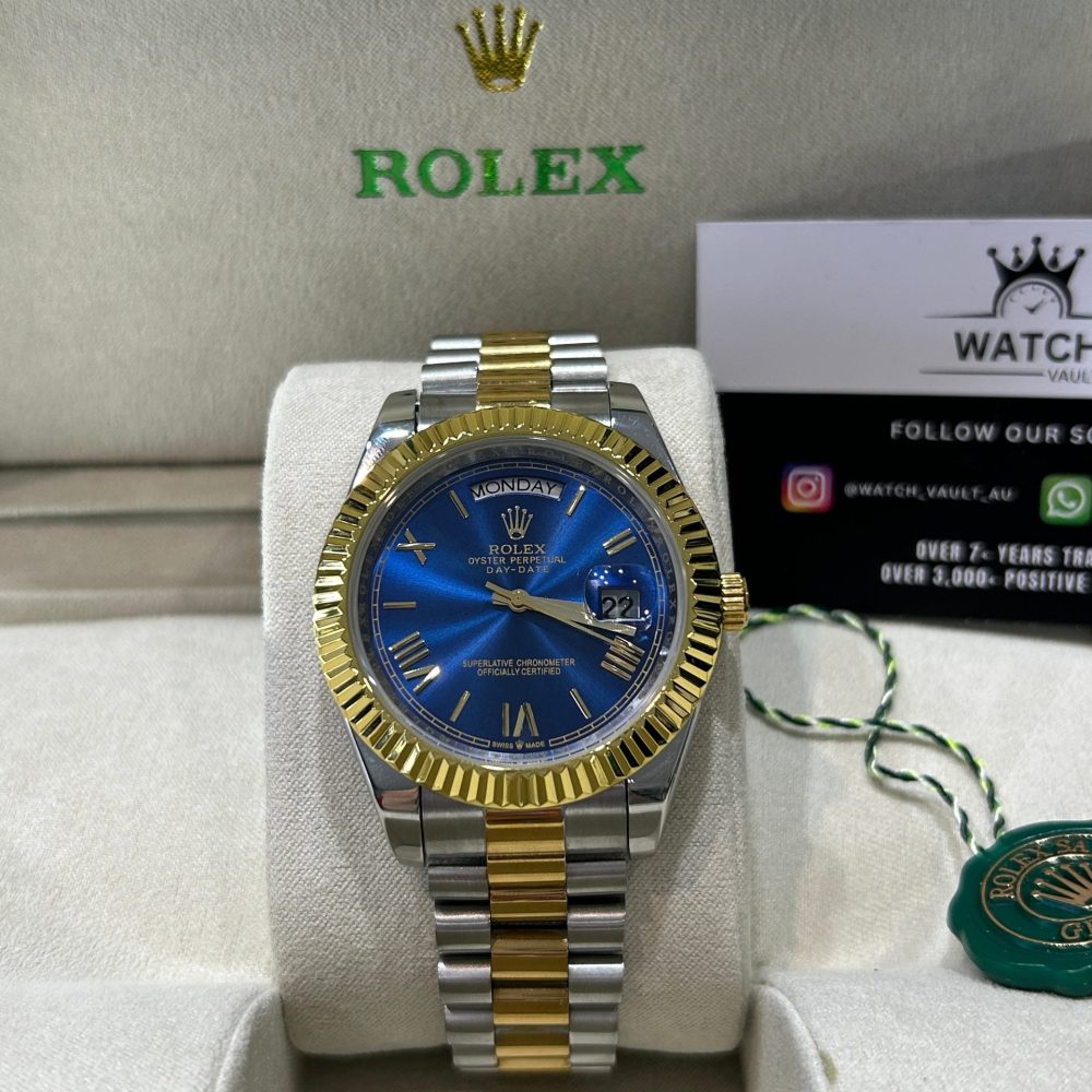 Rolex Day-Date 40mm Yellow Gold & Stainless Steel with Blue Dial