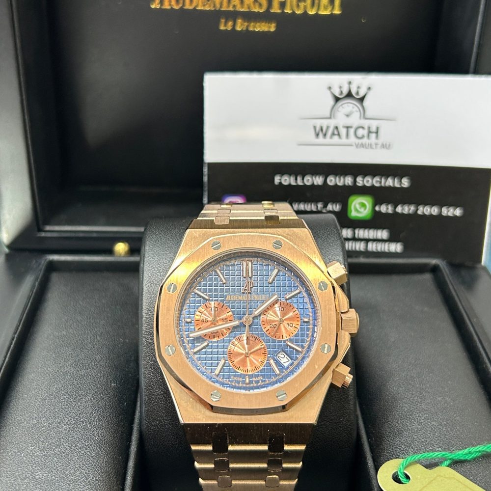 Audemars Piguet Royal Oak Chronograph Rose Gold with Blue Dial