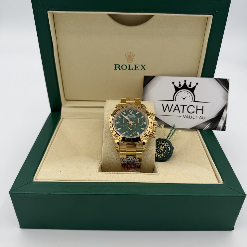 Rolex Daytona Yellow Gold Green Dial 40mm - Swiss 4131 caliber