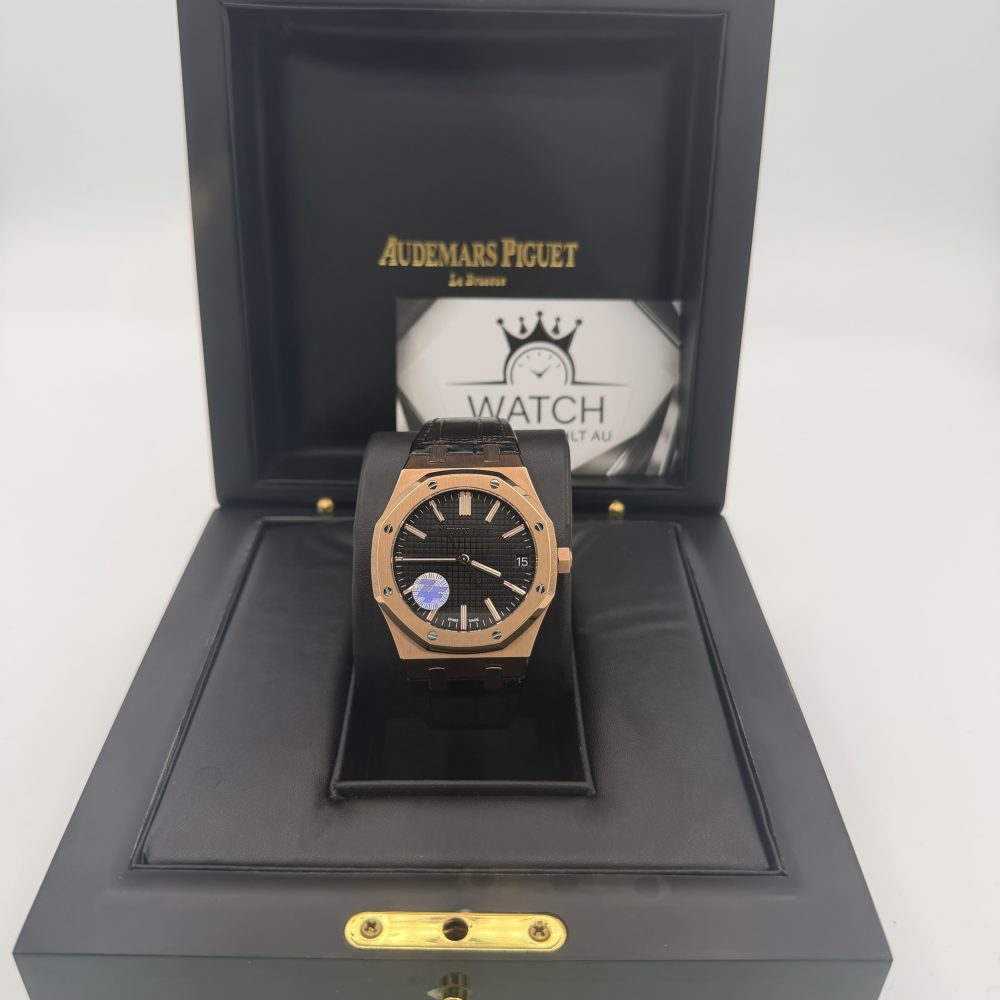 Royal Oak AP Leather Strap Rise Gold 42mm - Swiss Grade