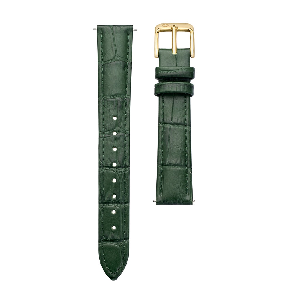 Green leather strap