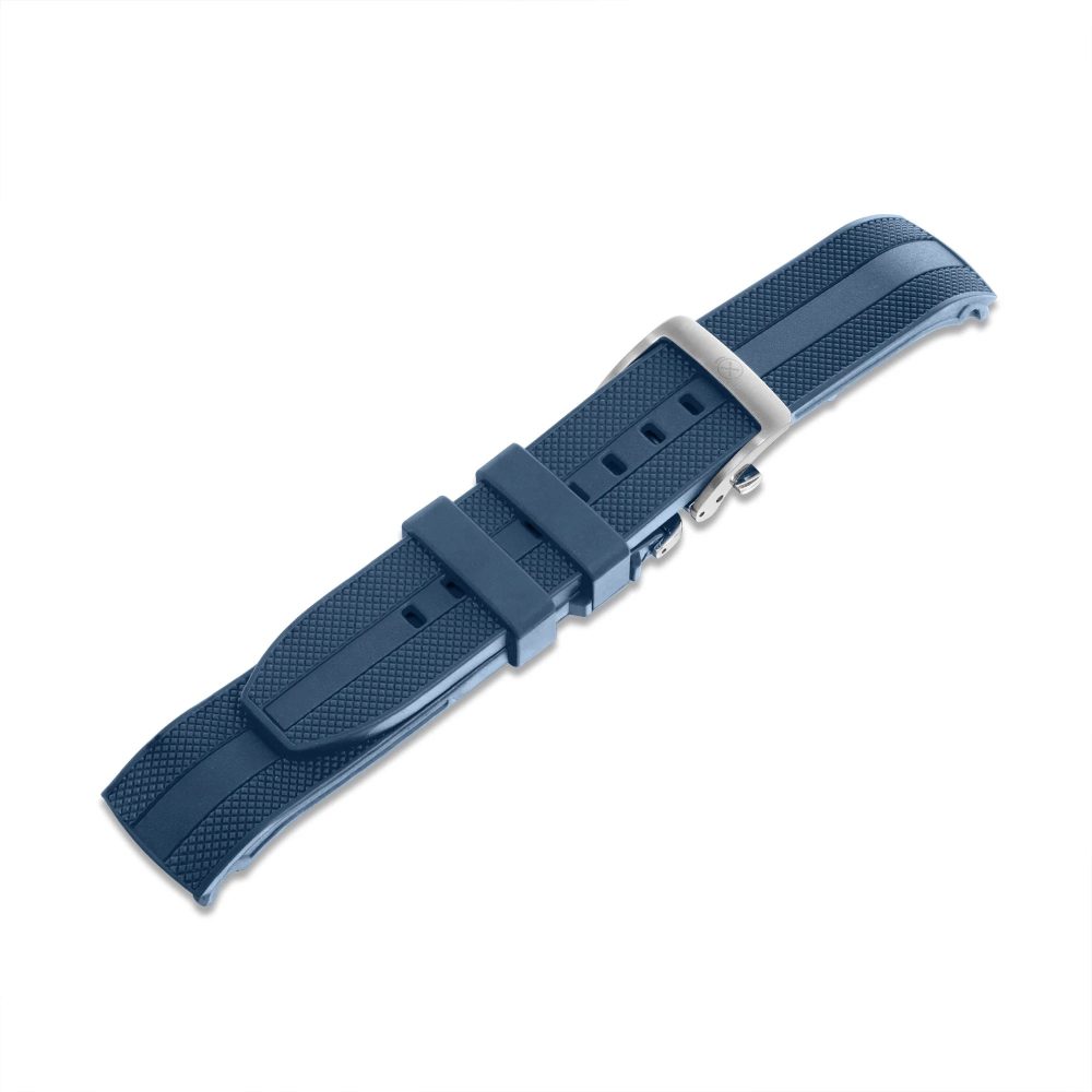 Blue leather strap watch